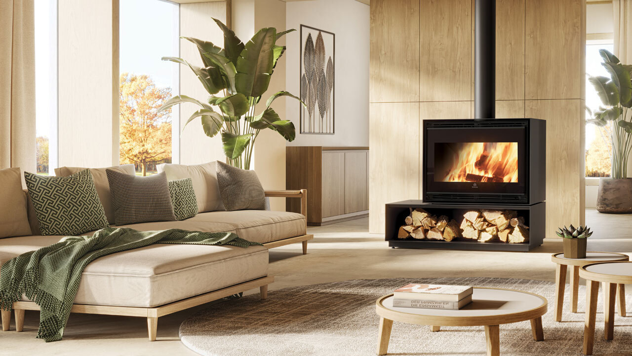 Edilkamin Bench 65 fekete égőtérrel 120 cm